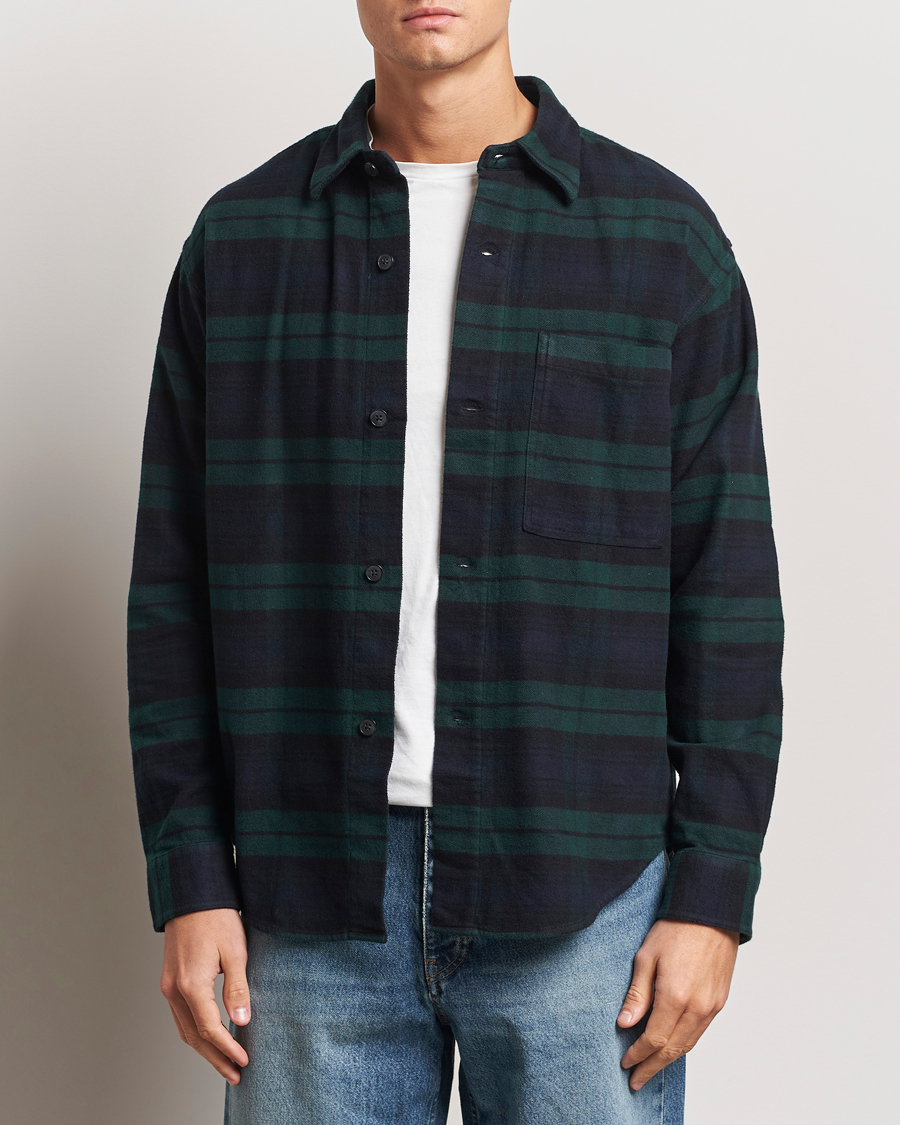 Herr |  | NN07 | Adwin Checked Flannel Overshirt Green/Blue