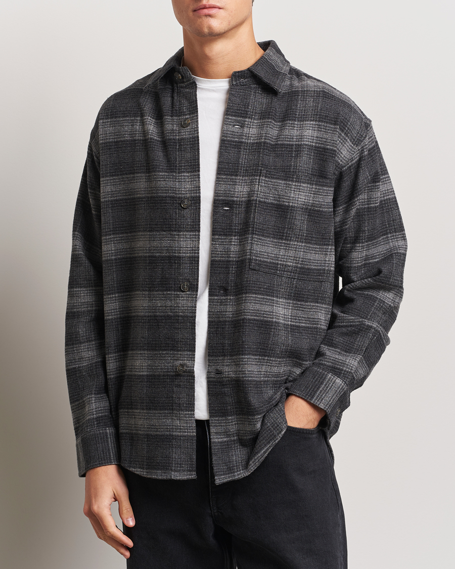 Herr |  | NN07 | Adwin Checked Flannel Overshirt Black/Grey