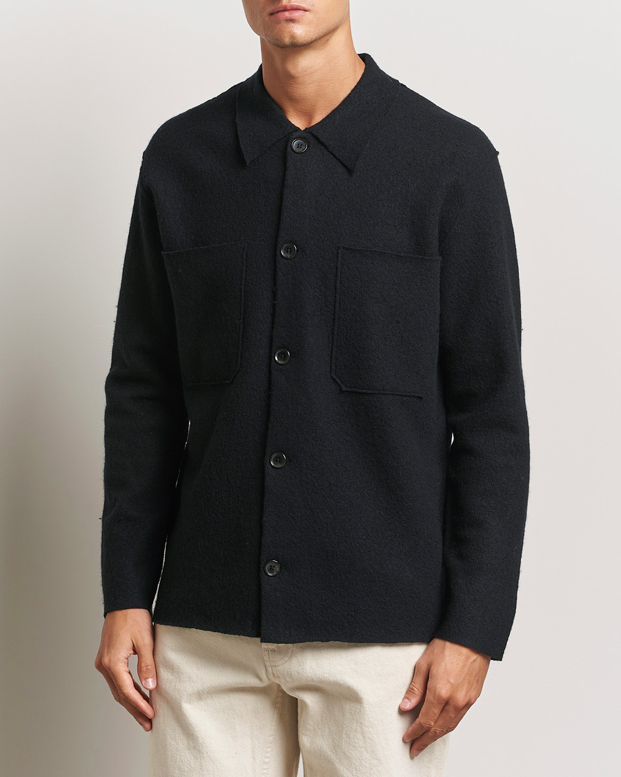 Herr |  | NN07 | Jonas Boiled Wool Cardigan Black