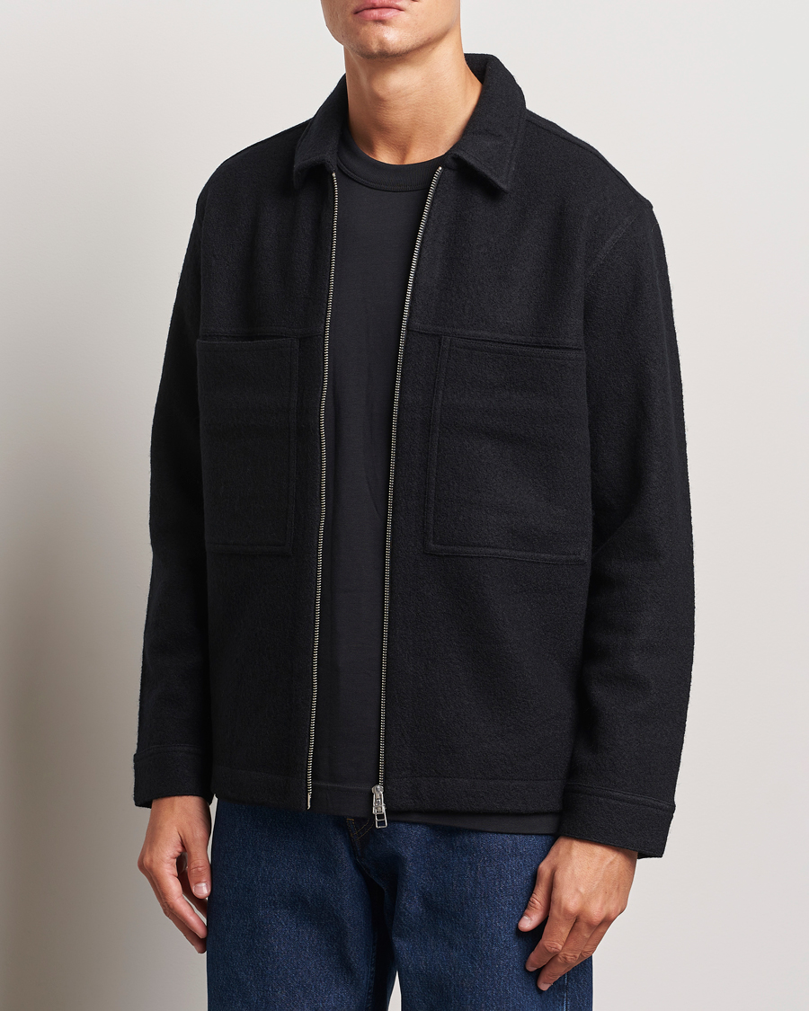 Herr |  | NN07 | Isak Boiled Wool Full Zip Black