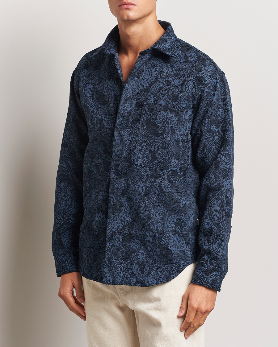 Herr |  | NN07 | Adwin Flower Overshirt Navy Blue