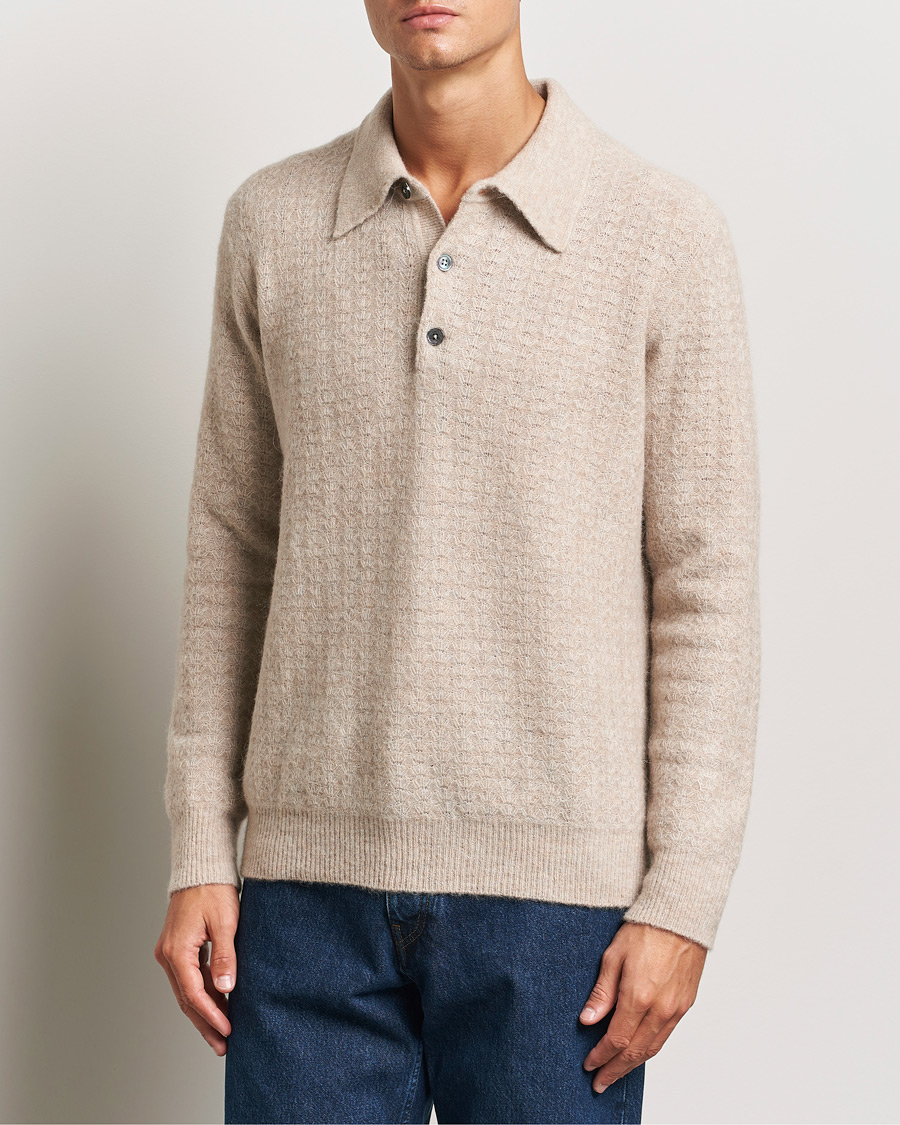 Herr |  | NN07 | Alfie Alpaca Knitted Polo Greige