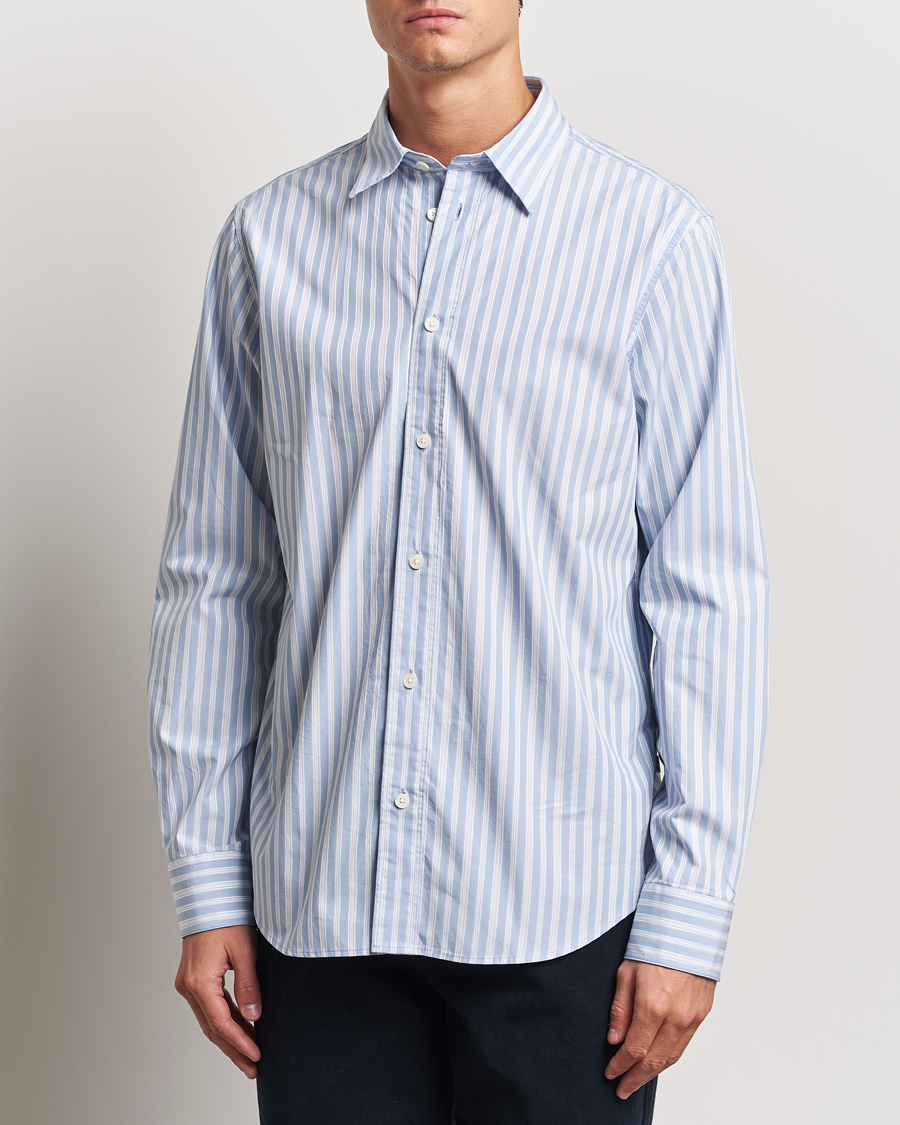 Herr |  | NN07 | Colby Poplin Striped Shirt Blue/White