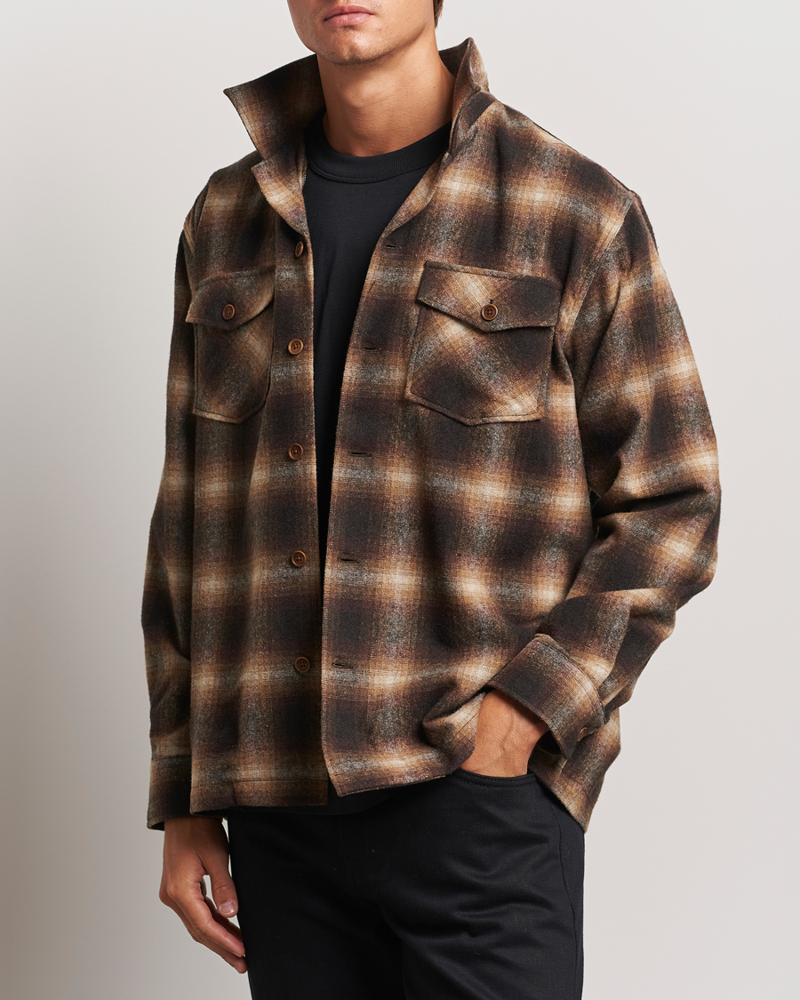 Herr |  | Nudie Jeans | Vincent Shadow Check Overshirt Brown/Beige