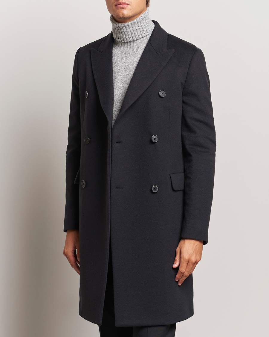 Herr | Samtida jackor | Paul Smith | Wool/Cashmere Double Breasted Coat Black