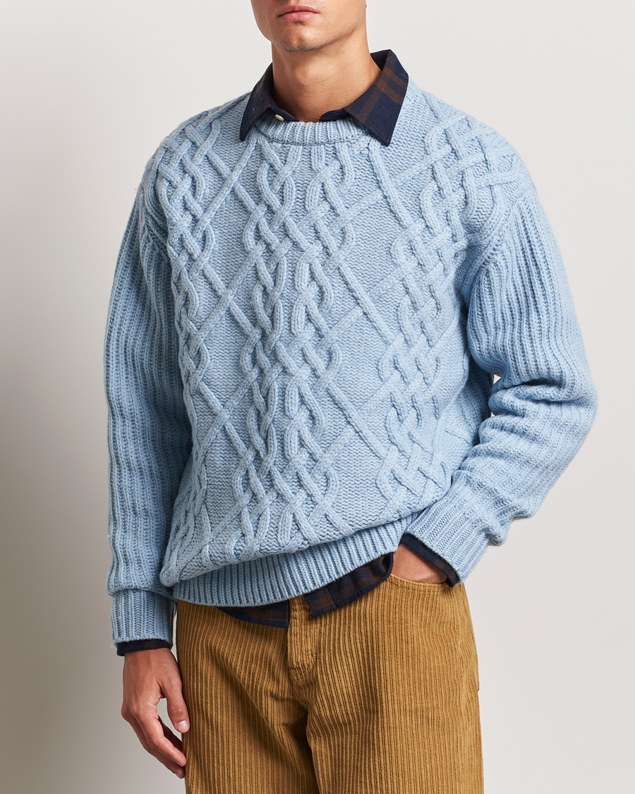 Herr |  | Drôle de Monsieur | Heavy Cable Knit Pullover Light Blue