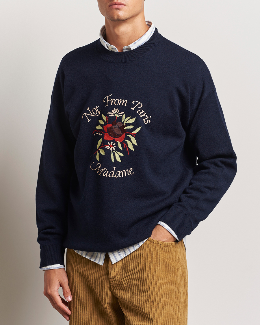 Herr |  | Drôle de Monsieur | Flower Slogan Pullover Dark Navy