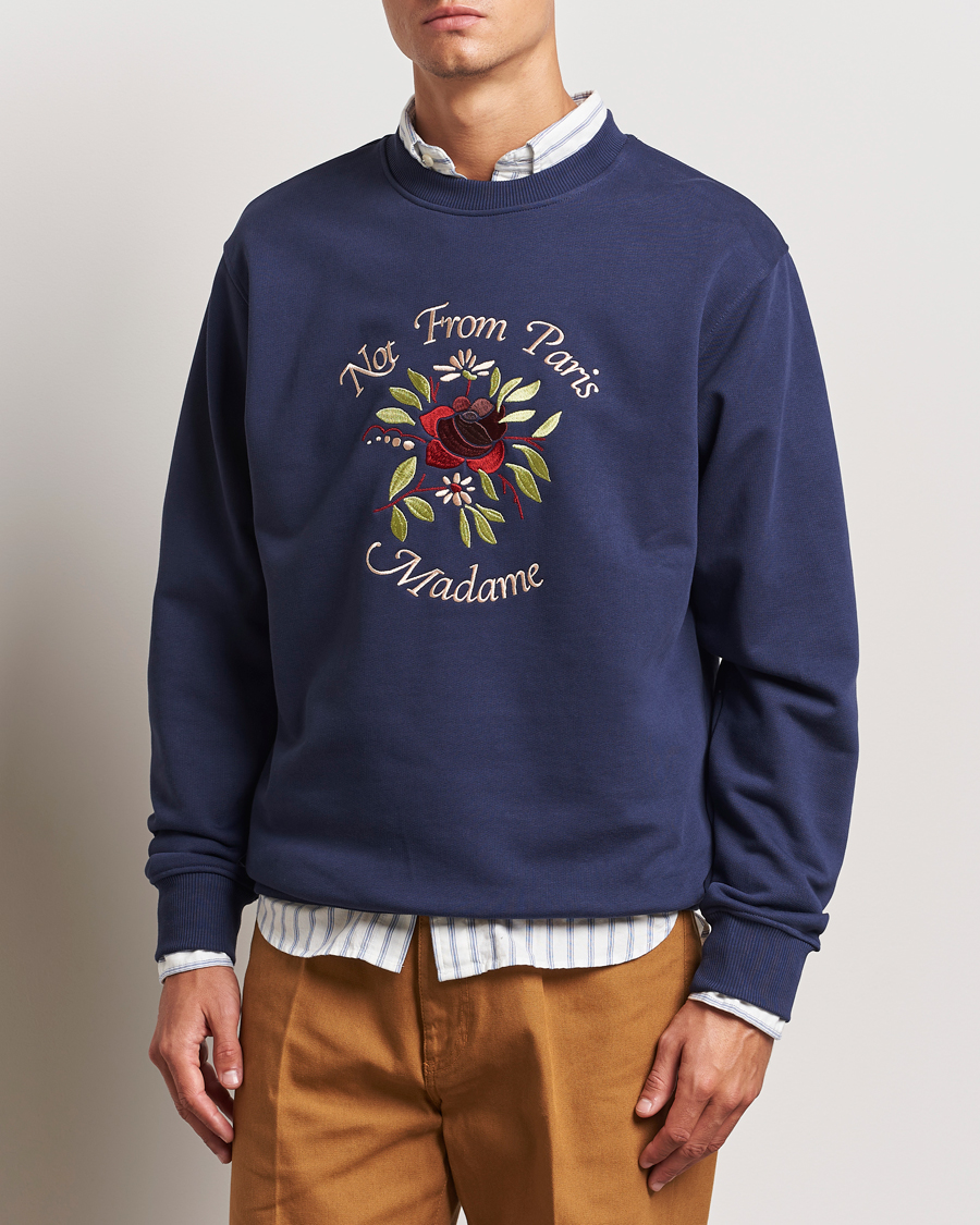 Herr |  | Drôle de Monsieur | Flower Slogan Sweatshirt Dark Navy