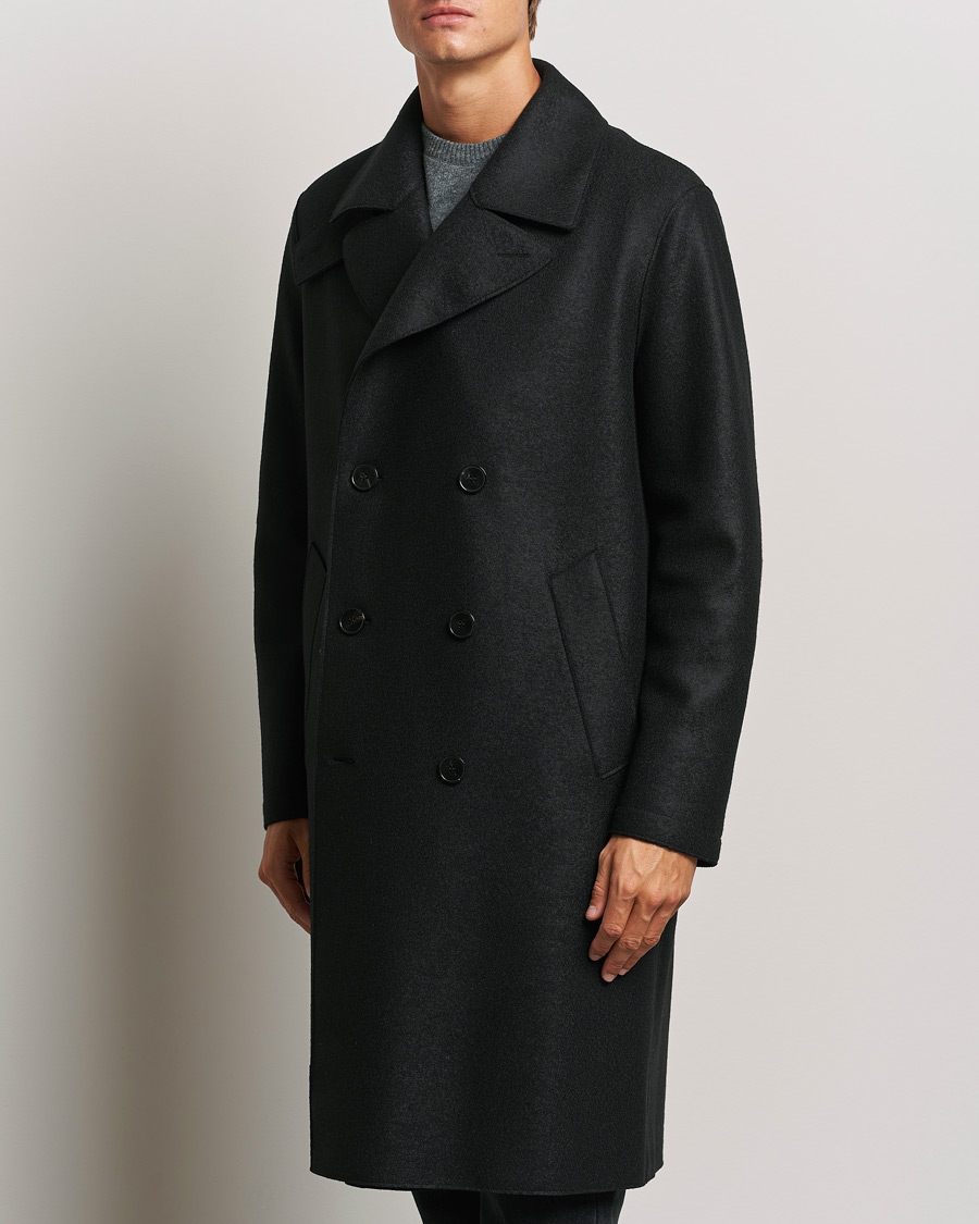 Herr |  | Harris Wharf London | Pressed Wool Long Peacoat Black