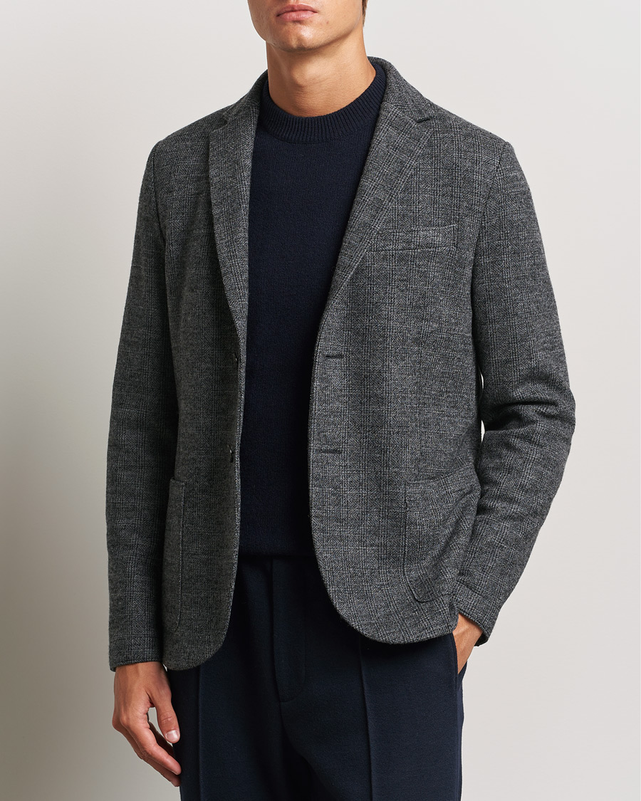 Herr |  | Harris Wharf London | Two Button Prince Of Wales Blazer Grey/Black