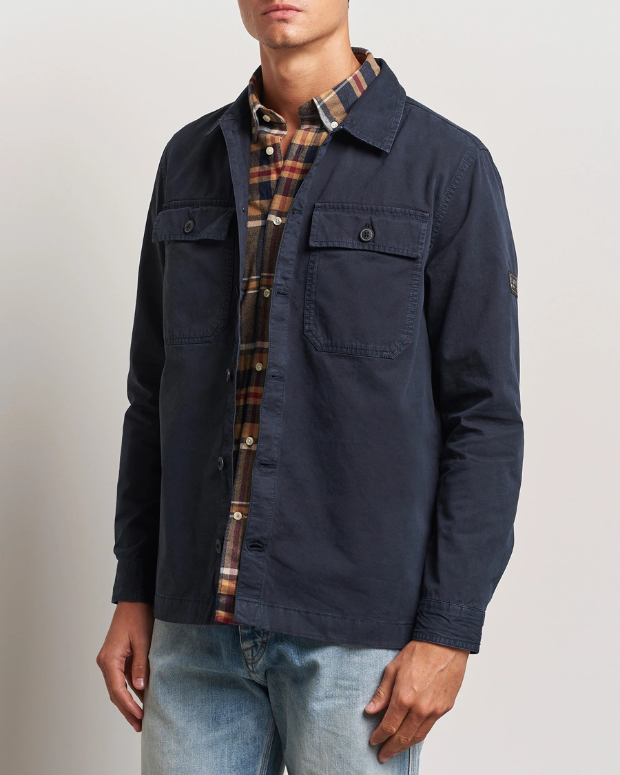 Herr | Skjortor | Barbour International | Arlo Cotton Overshirt Navy