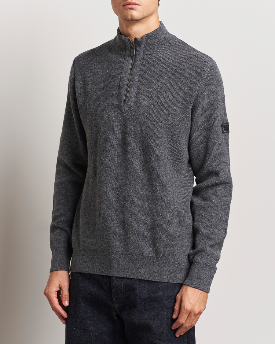 Herr |  | Barbour International | Crawley Wool/Cotton Half Zip Charcoal