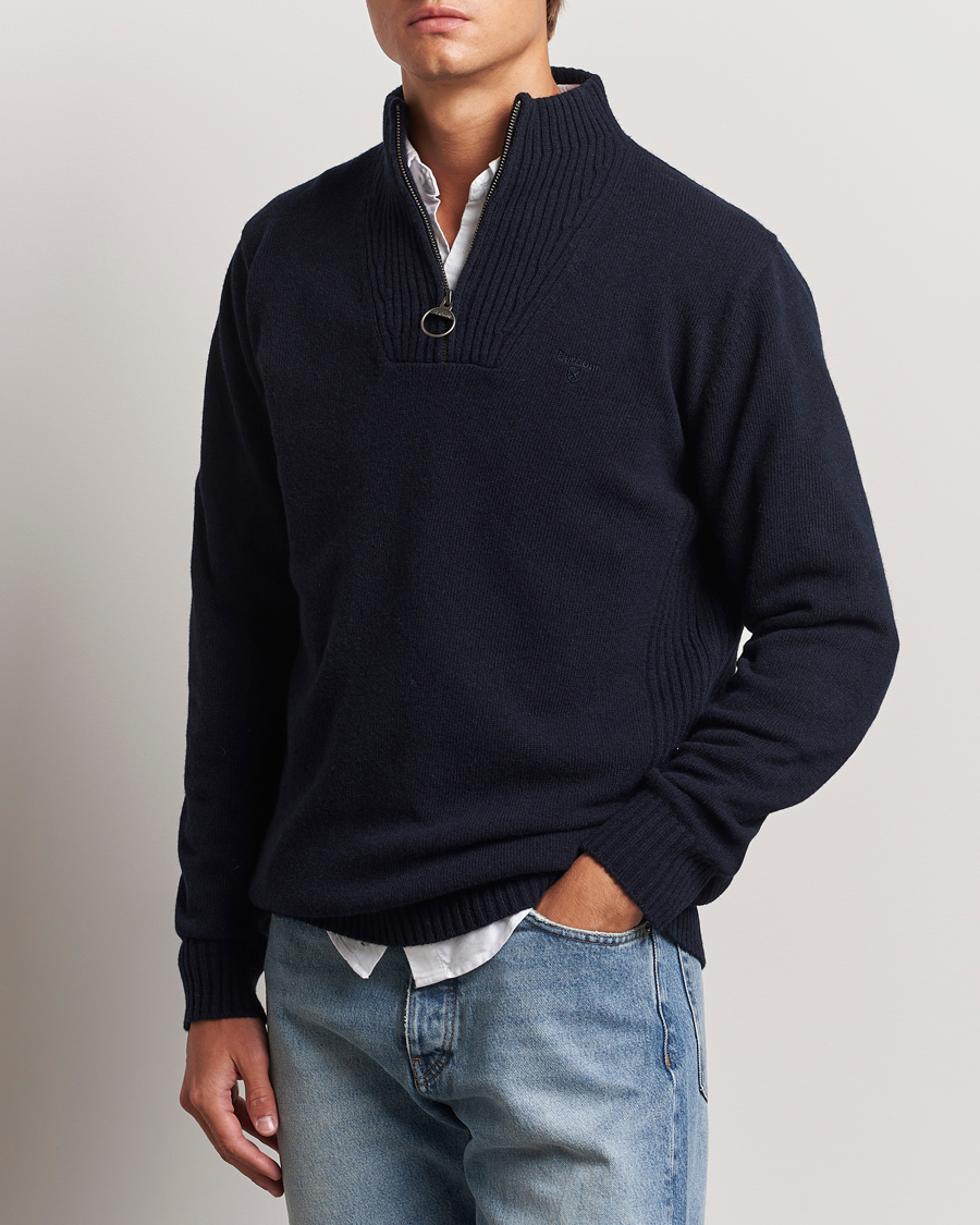 Herr | Half-zip | Barbour Lifestyle | Essential Lambswool Half Zip Navy