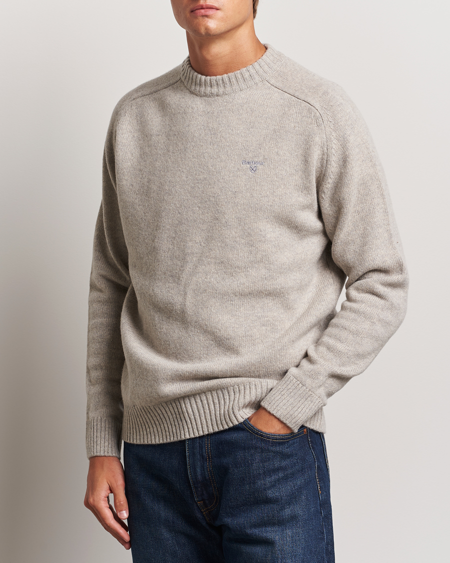 Herr |  | Barbour Lifestyle | Grangetown Lambswool Crewneck Light Grey Marl