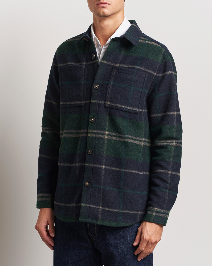 Herr |  | Barbour Lifestyle | Chapter Tailored Check Fleece Overshirt Green Loch