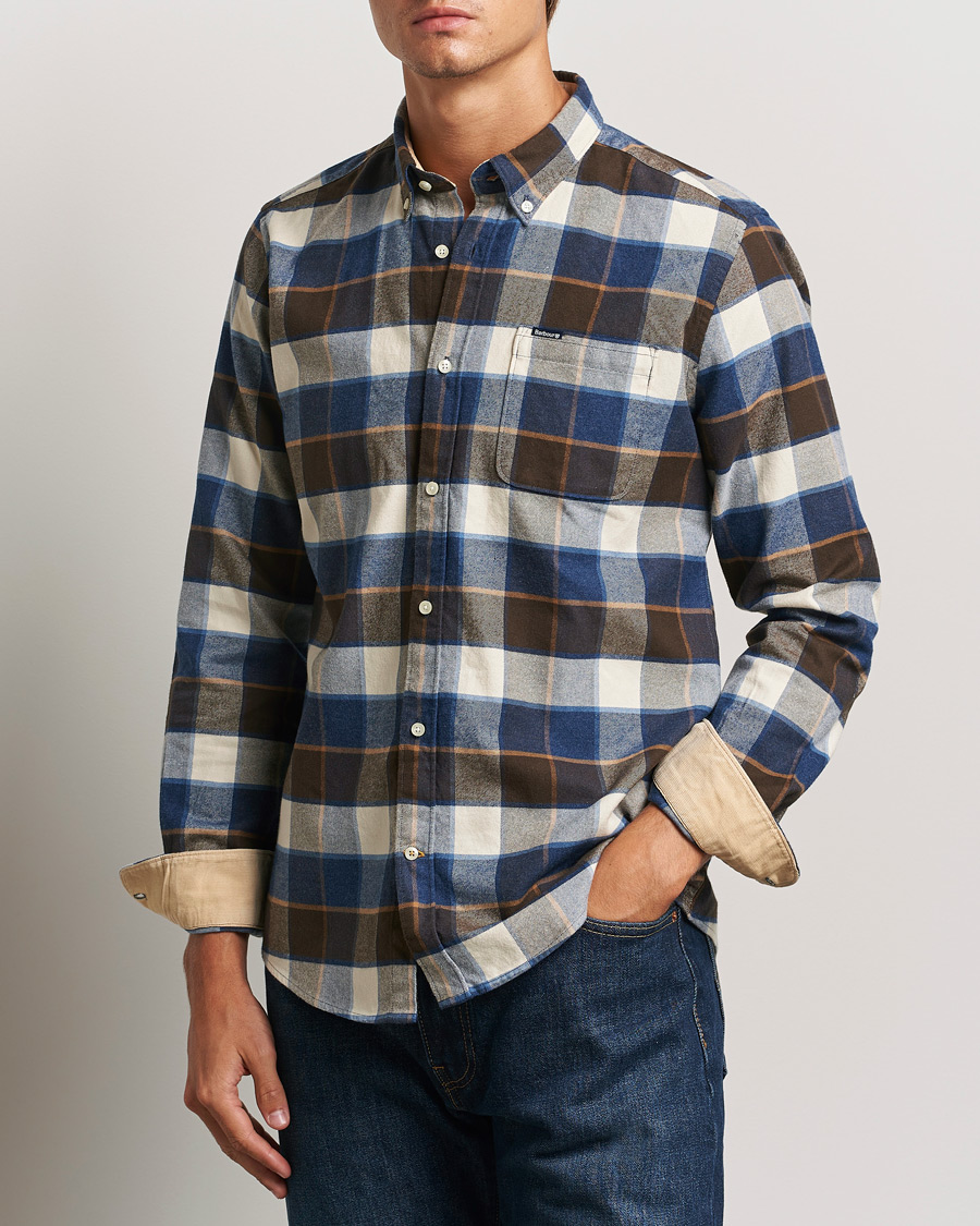 Herr |  | Barbour Lifestyle | Valley Check Flannel Shirt Ecru