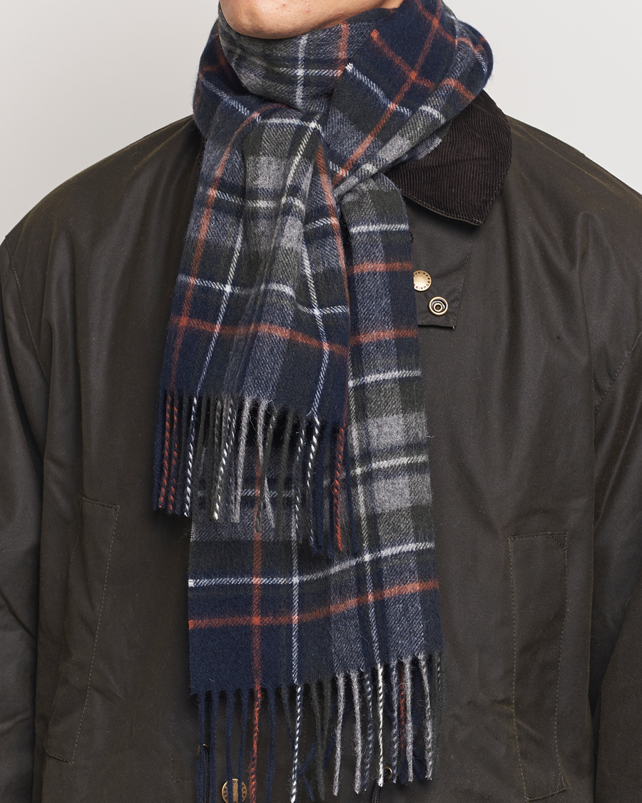 Herr |  | Barbour Lifestyle | Lambswool/Cashmere New Check Tartan Navy/Dark Ginger