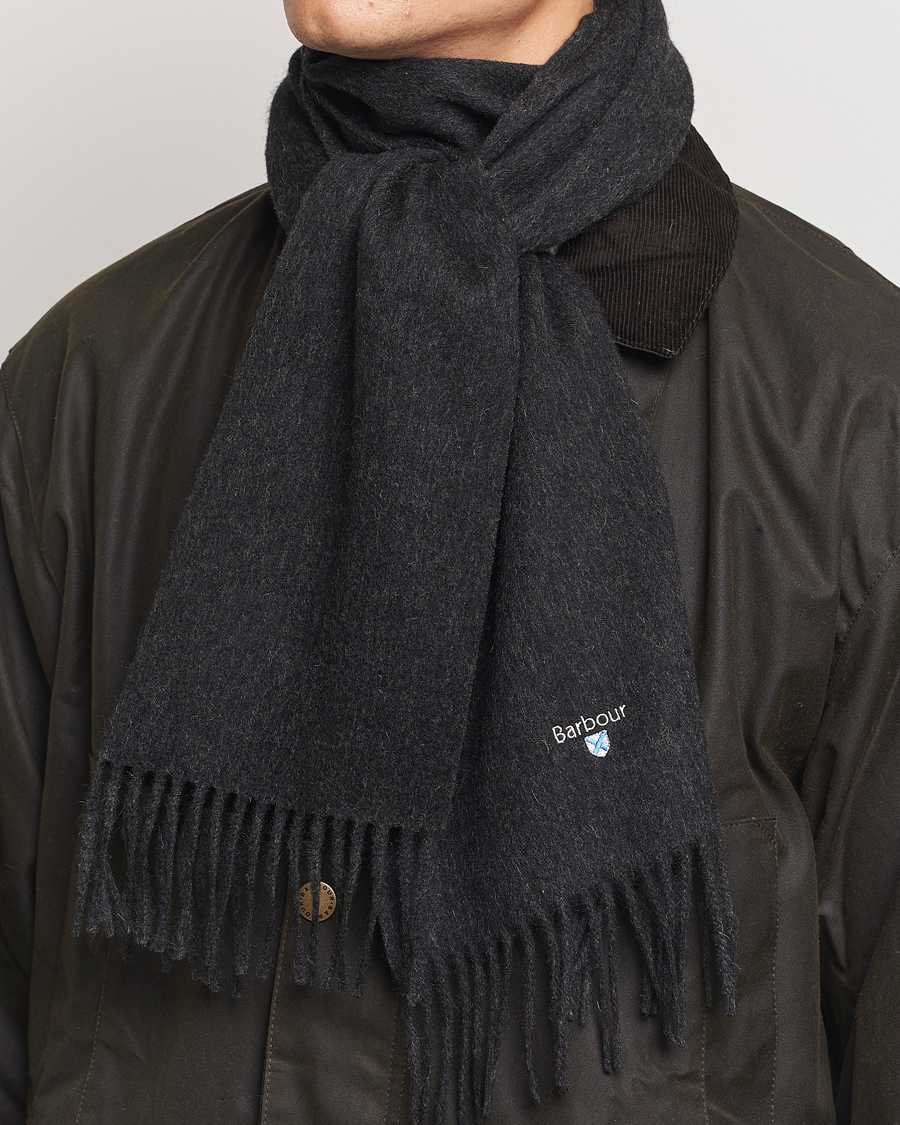 Herr |  | Barbour Lifestyle | Plain Lambswool Scarf Charcoal