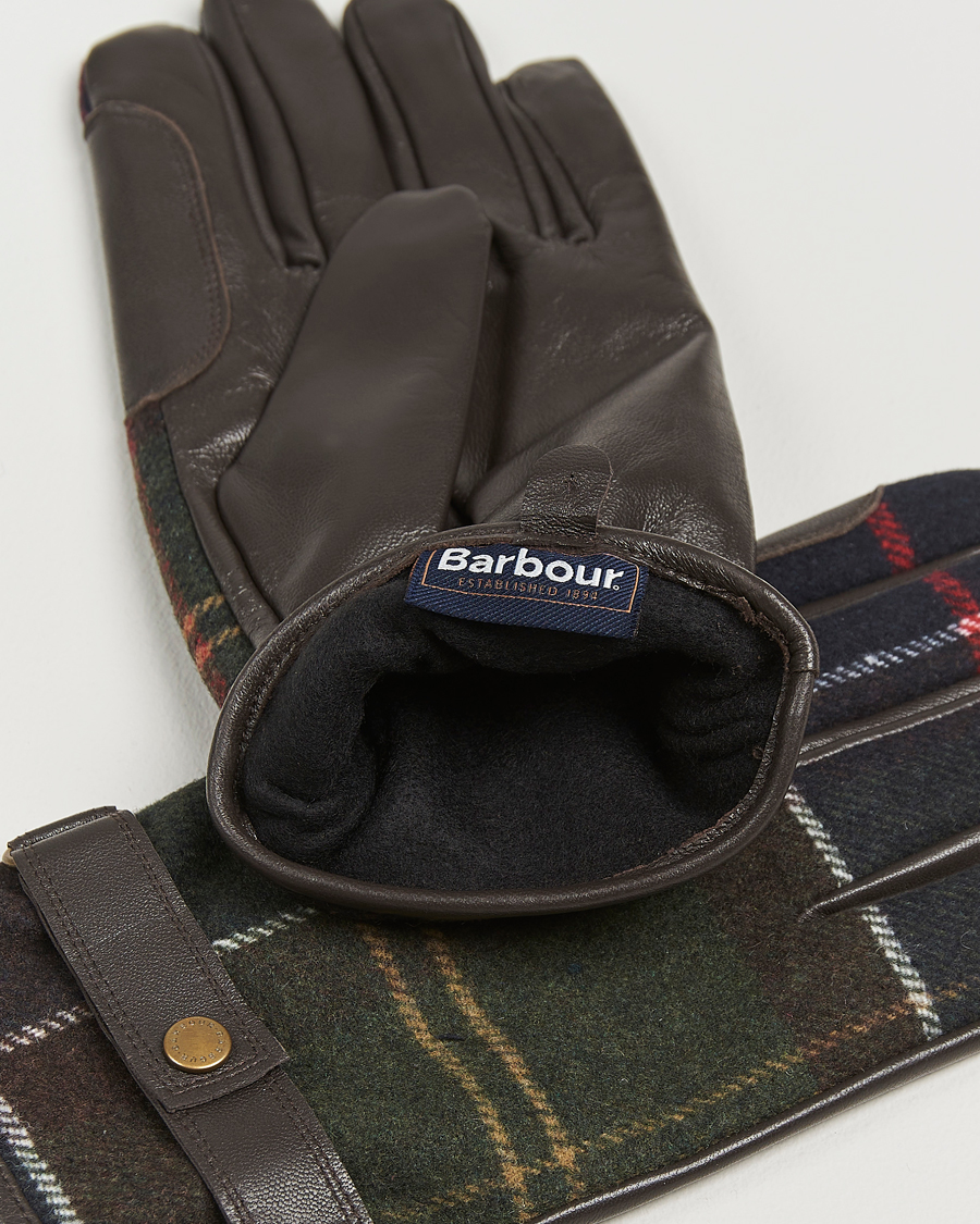 Herr |  | Barbour Lifestyle | Newbrough Tartan Leather Gloves Classic Tartan