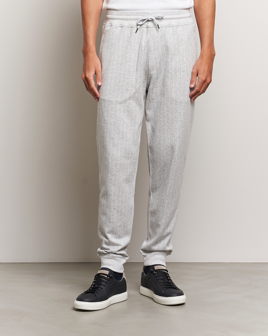 Herr |  | Brunello Cucinelli | Soft Pinstripe Sweatpants Pearl Grey