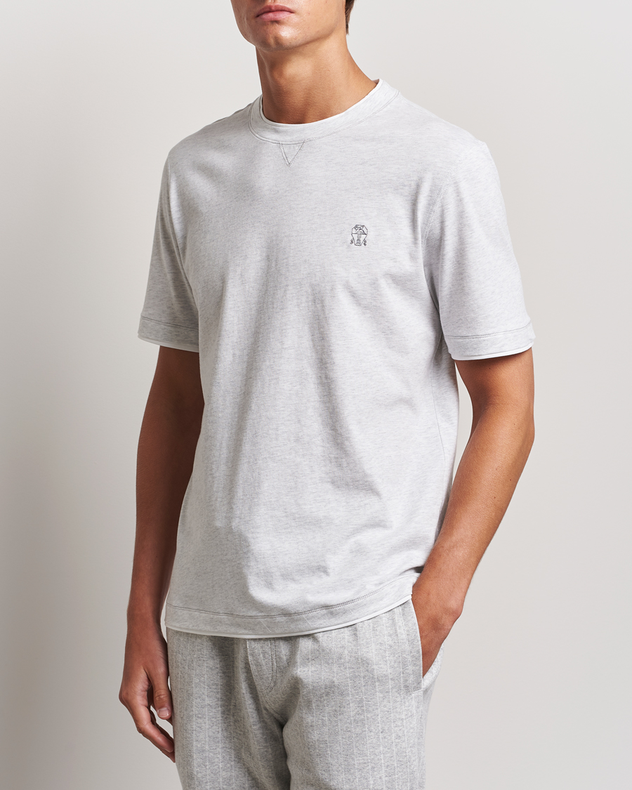 Herr |  | Brunello Cucinelli | Short Sleeve Logo T-Shirt Light Grey