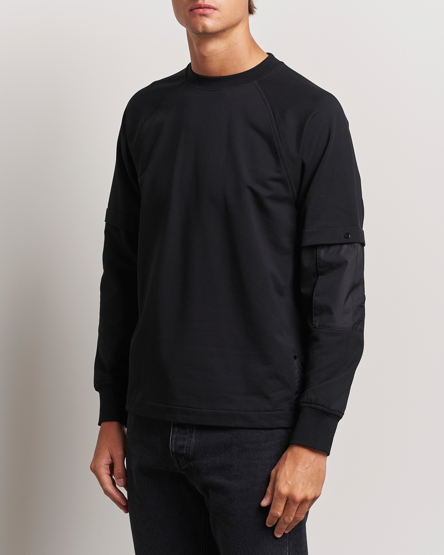 Herr |  | C.P. Company | Metropolis Fleece Cotton Pertex Crew Neck Black