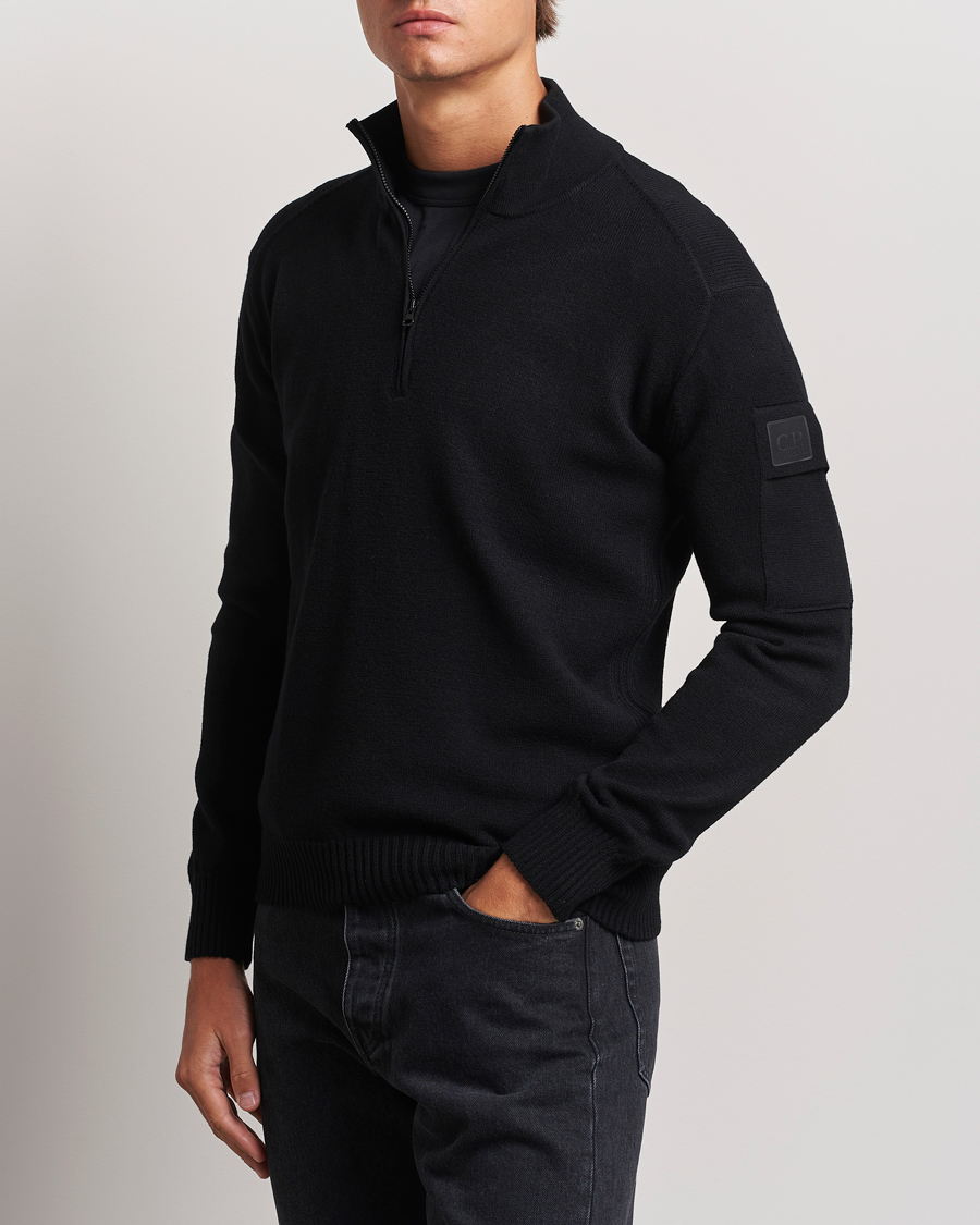 Herr |  | C.P. Company | Metropolis Knitted Wool Half Zip Black