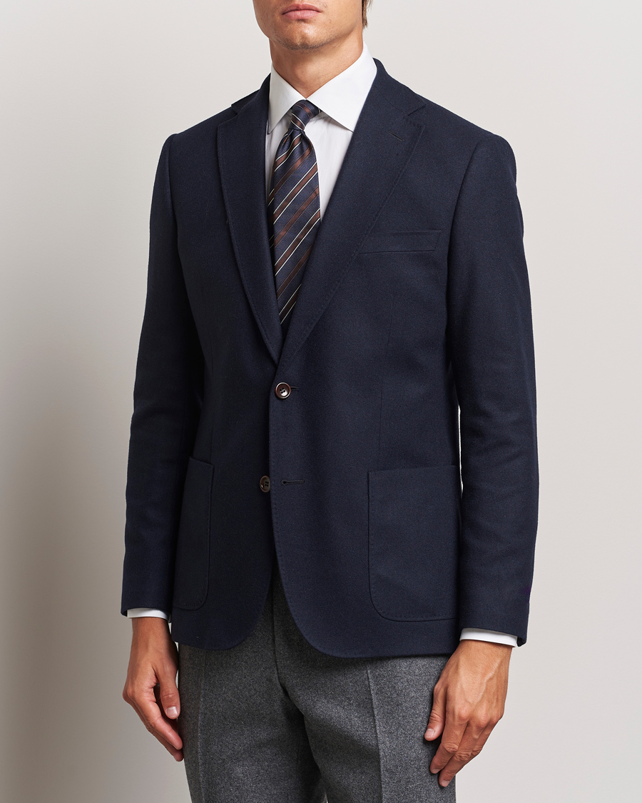 Herr |  | Morris | Flannel Wool Blazer Navy