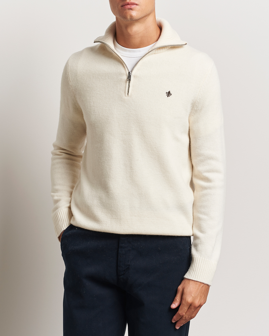 Herr | Half-zip | Morris | Hertford Merino Half Zip Off White