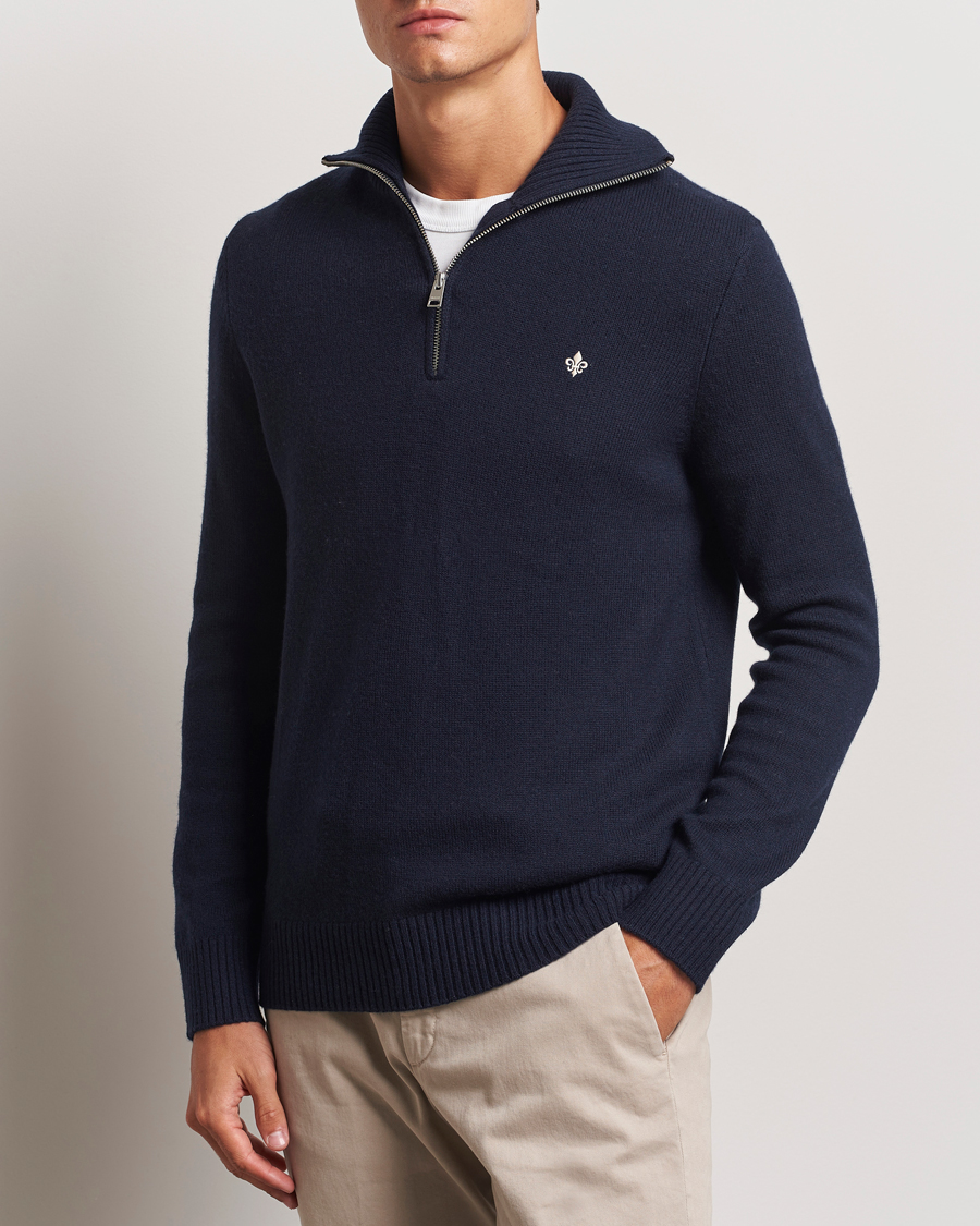 Herr |  | Morris | Hertford Merino Half Zip Navy