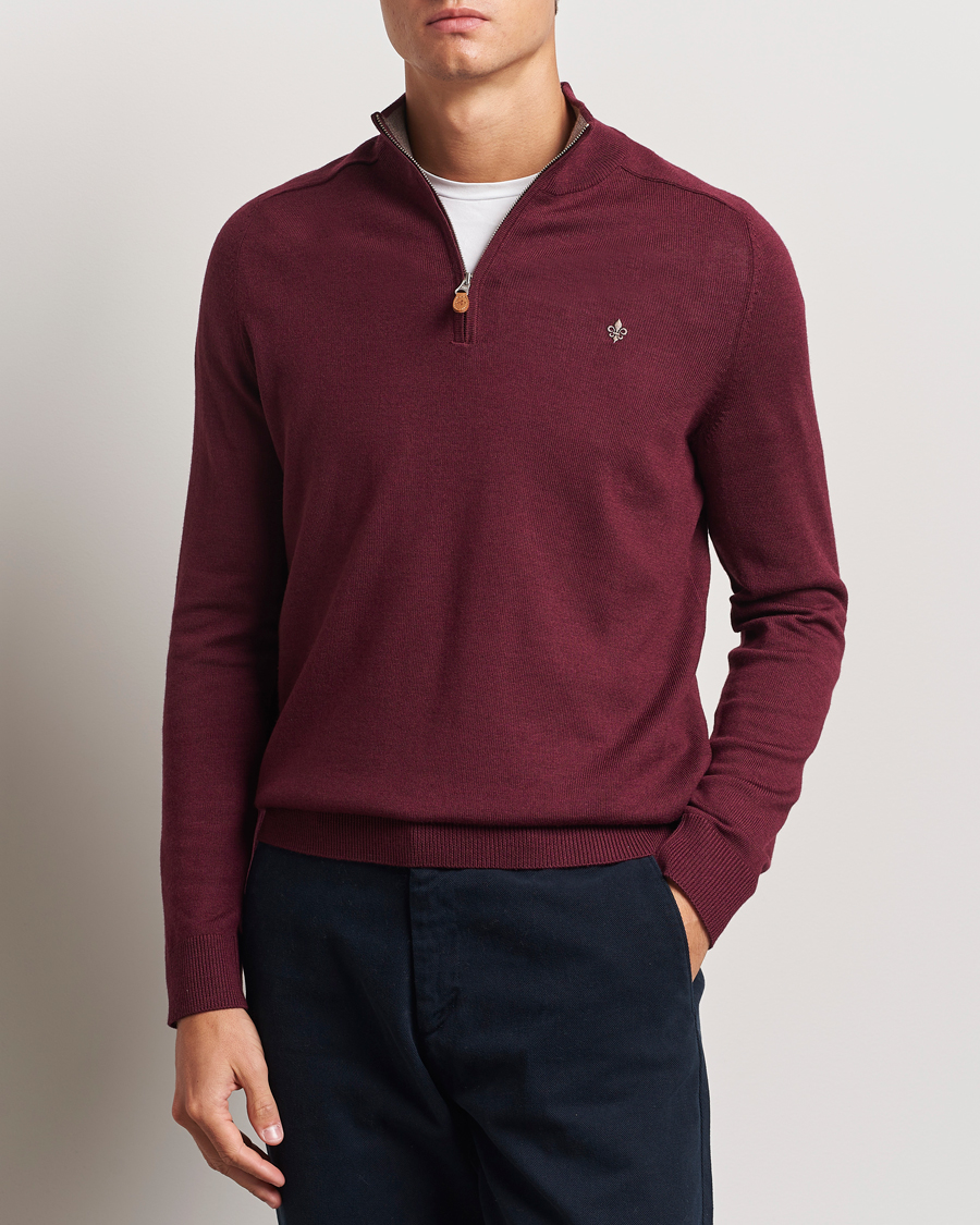 Herr |  | Morris | John Merino Half Zip Wine Red