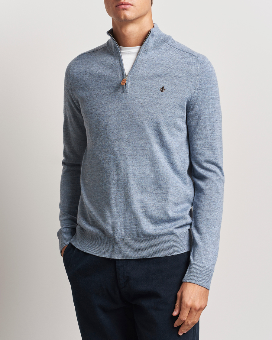 Herr |  | Morris | John Merino Half Zip Light Blue