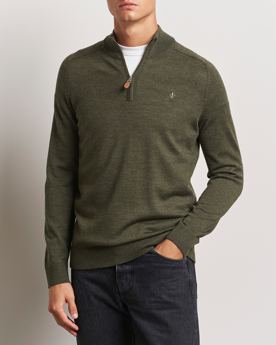 Herr |  | Morris | John Merino Half Zip Olive