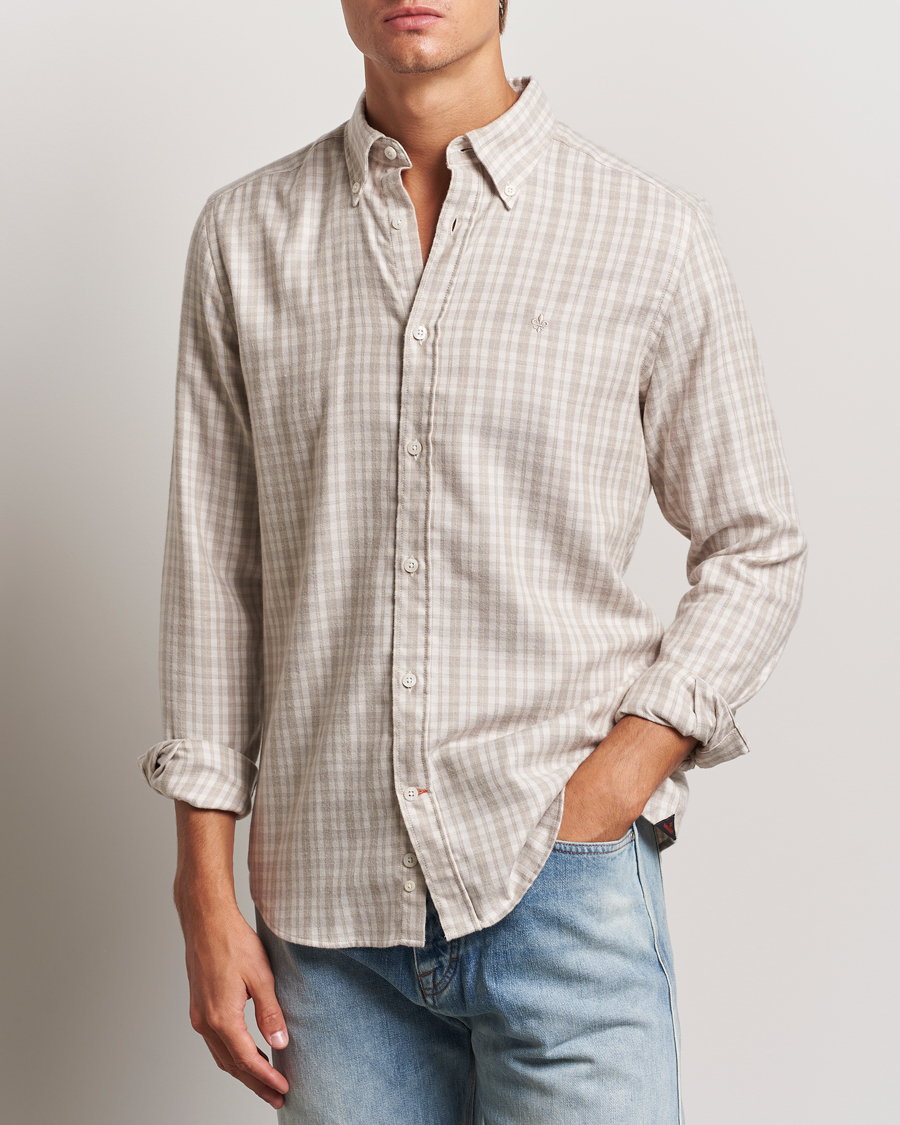 Herr | Business & Beyond - Casual | Morris | Soft Check Flannel Shirt Khaki