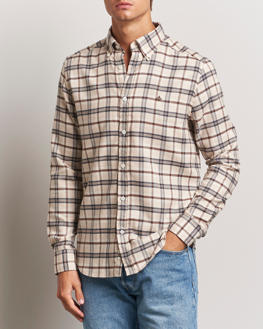 Herr |  | Morris | Soft Check Flannel Shirt Camel