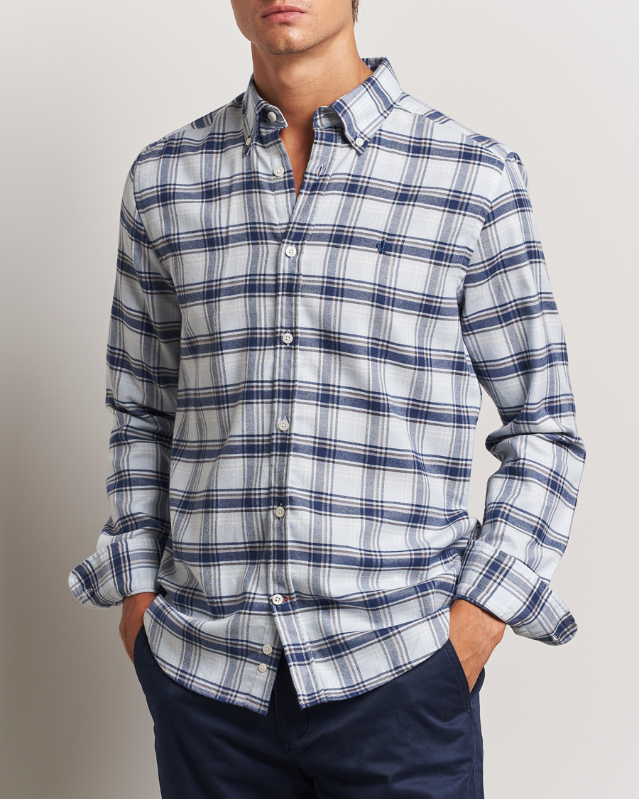 Herr | Business & Beyond - Casual | Morris | Soft Check Flannel Shirt Blue