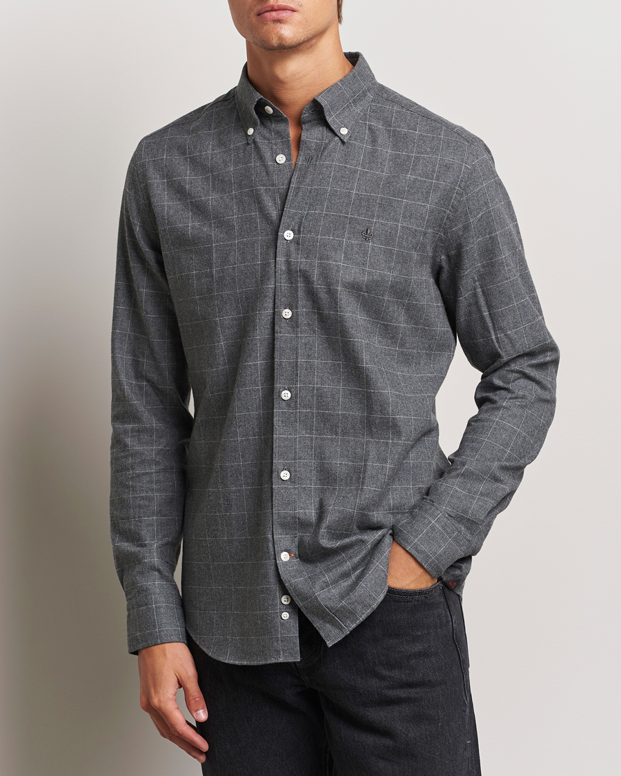 Herr |  | Morris | Flannel Overcheck Shirt Grey