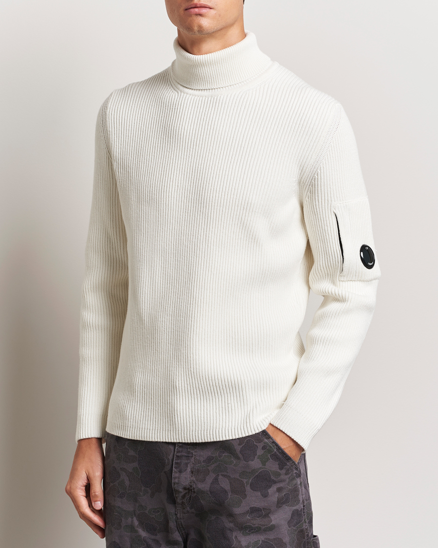 Herr |  | C.P. Company | Full Rib Knitted Cotton Rollneck Off White