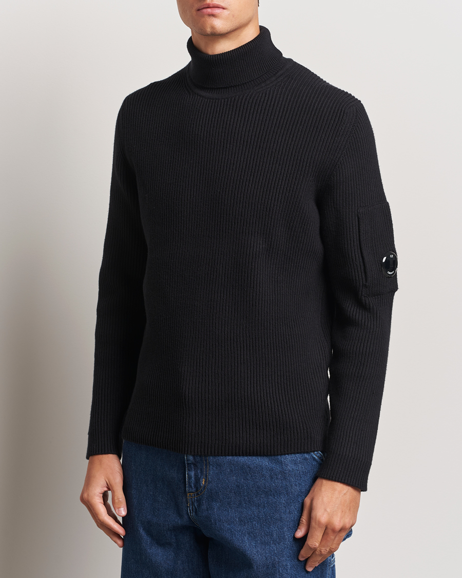 Herr |  | C.P. Company | Full Rib Knitted Cotton Rollneck Black