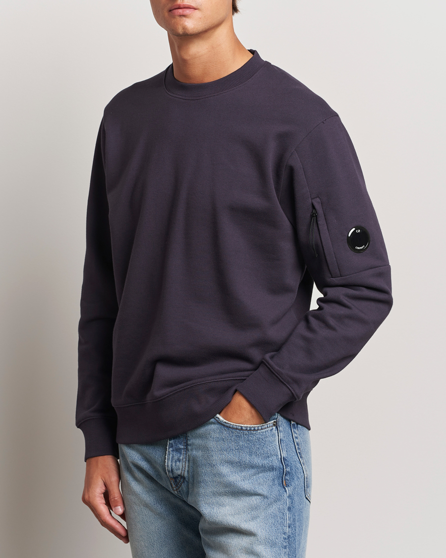 Herr |  | C.P. Company | Diagonal Raised Fleece Lens Sweatshirt Washed Navy