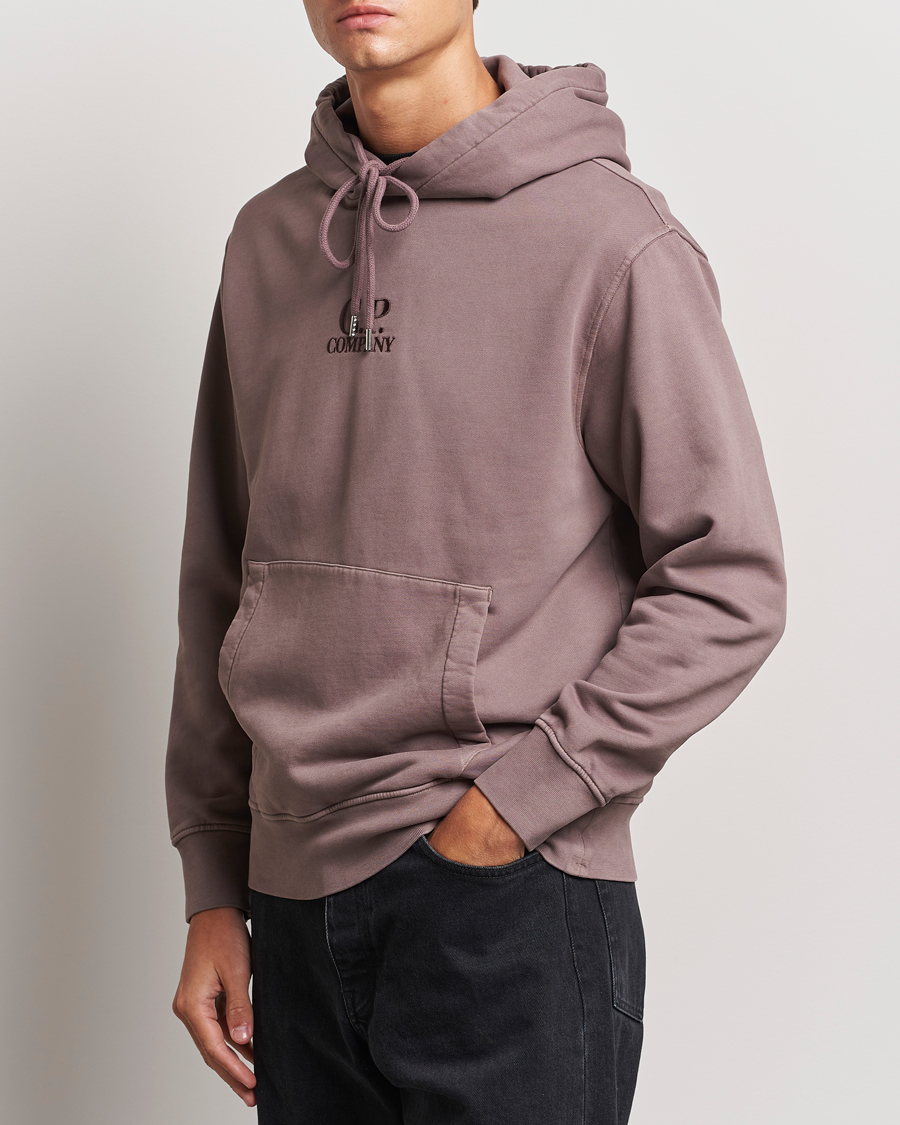 Herr | C.P. Company | C.P. Company | Brushed Emerized Fleece Hood Sweatshirt Washed Purple
