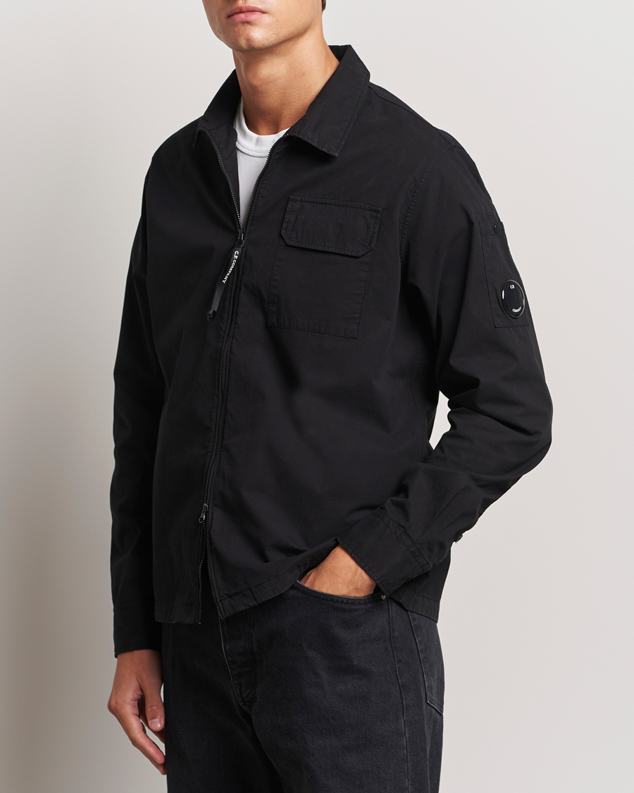 Herr | Overshirts | C.P. Company | Organic Cotton Gabardine Zip Overshirt Black