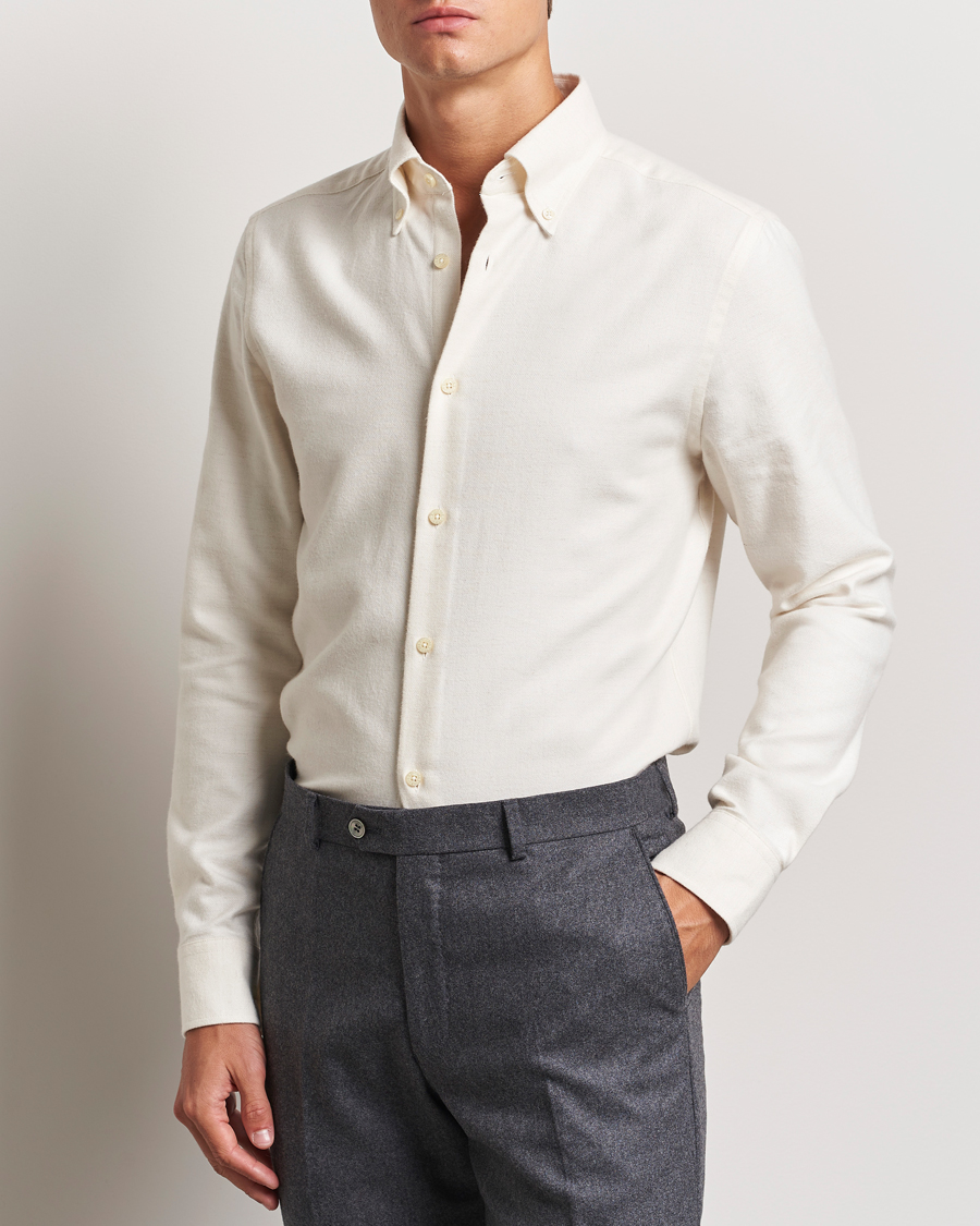 Herr |  | Morris Heritage | Soft Lama Slim Fit Shirt Off White