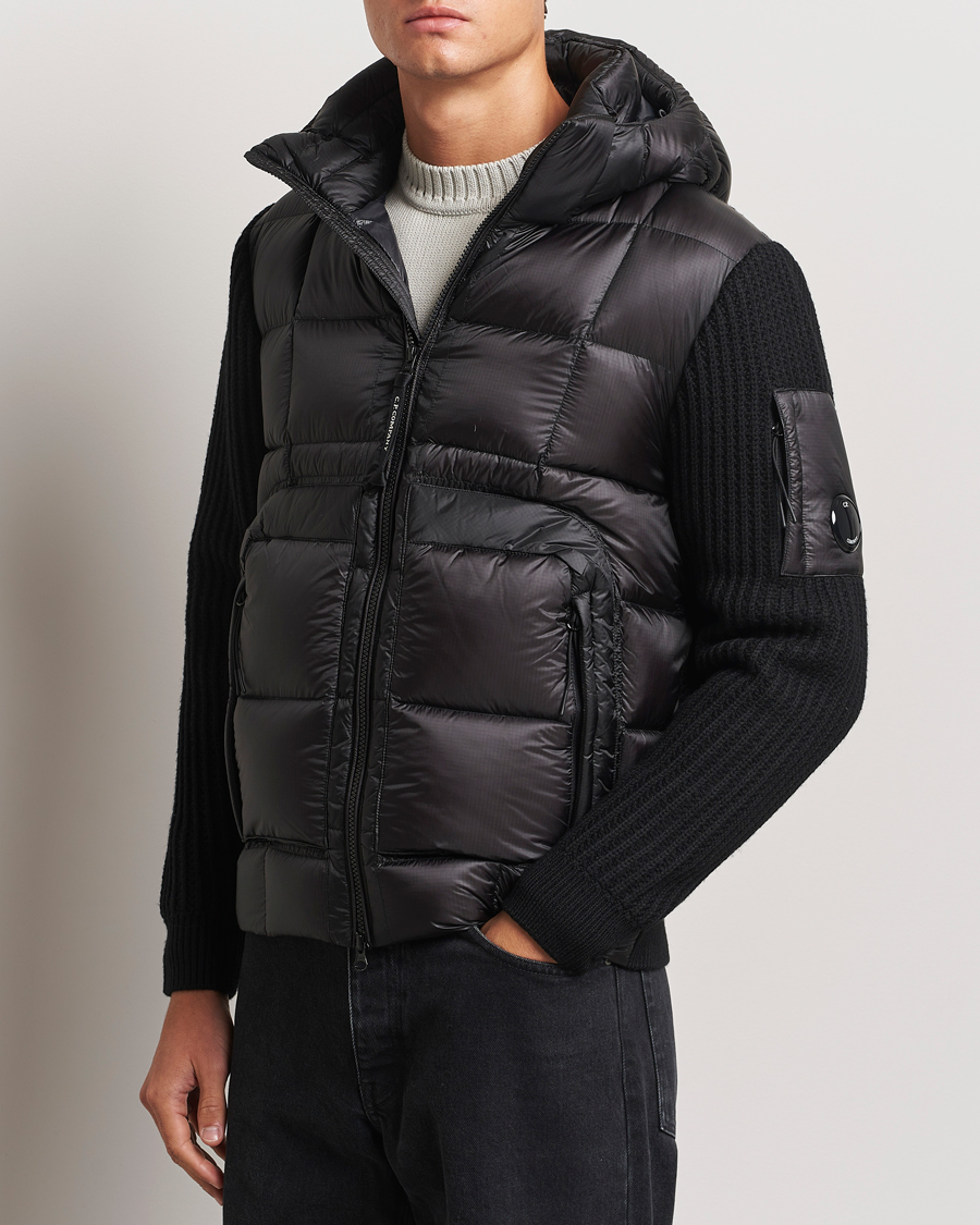 Herr |  | C.P. Company | Merino Wool Padded Hybrid Hood Jacket Black