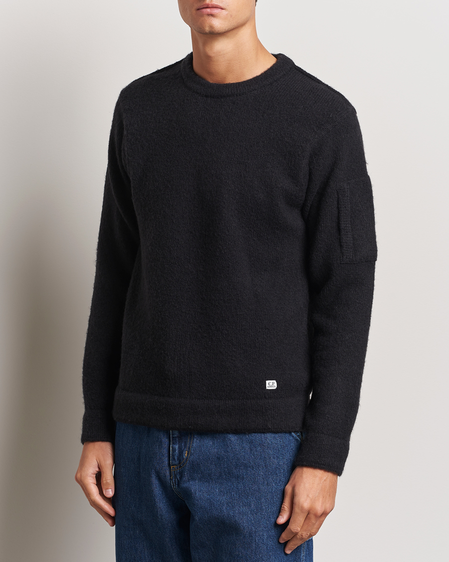 Herr |  | C.P. Company | Alpaca Soft Knitted Crewneck Black