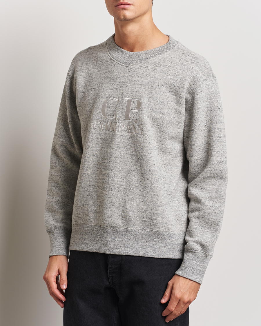 Herr |  | C.P. Company | Japanese Fleece Logo Sweatshirt Grey Melange