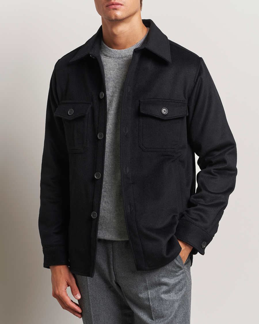 Herr |  | Oscar Jacobson | Maverick Wool/Cashmere Shirt Jacket Black