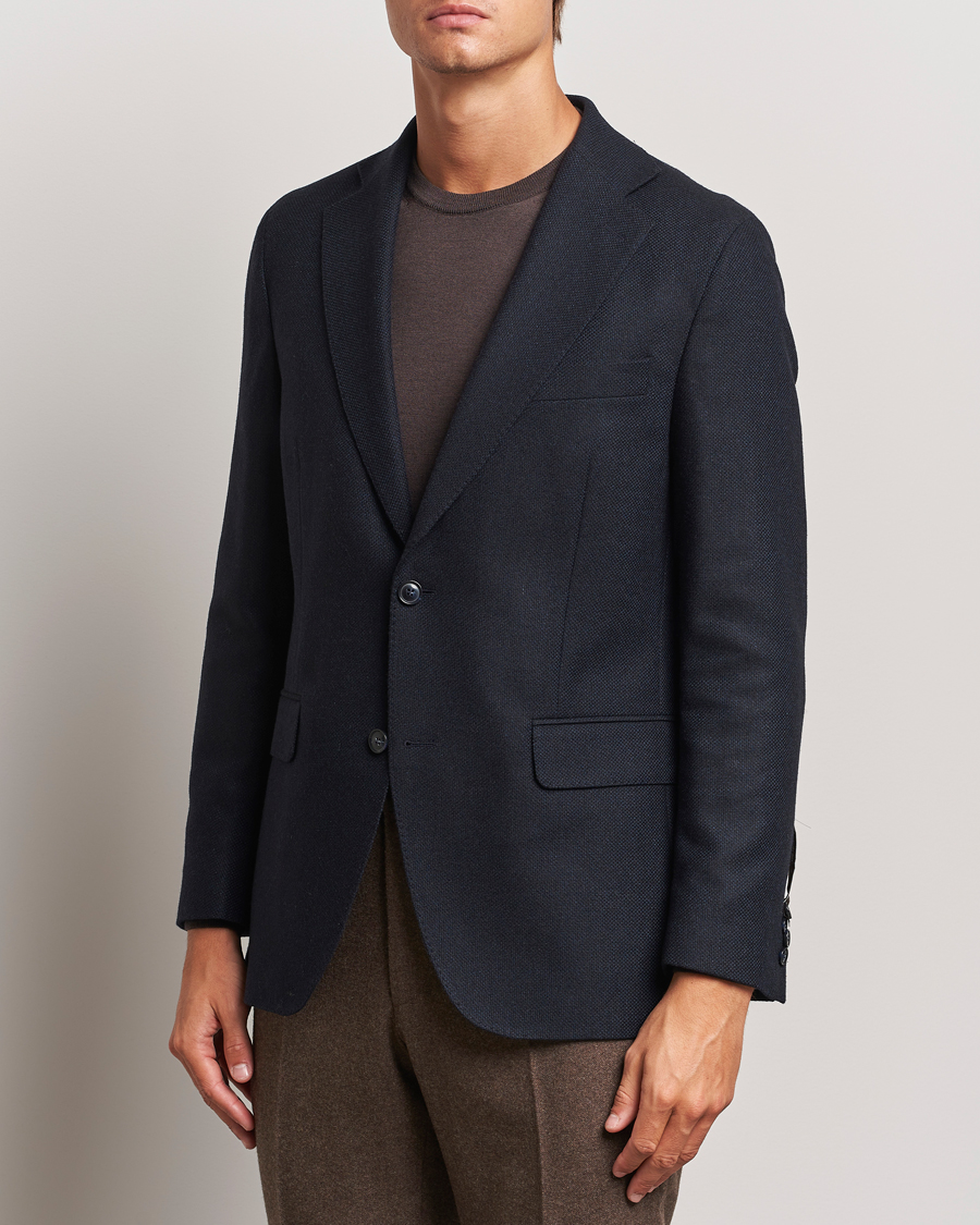 Herr |  | Oscar Jacobson | Fogerty Wool Hopsack Blazer Navy