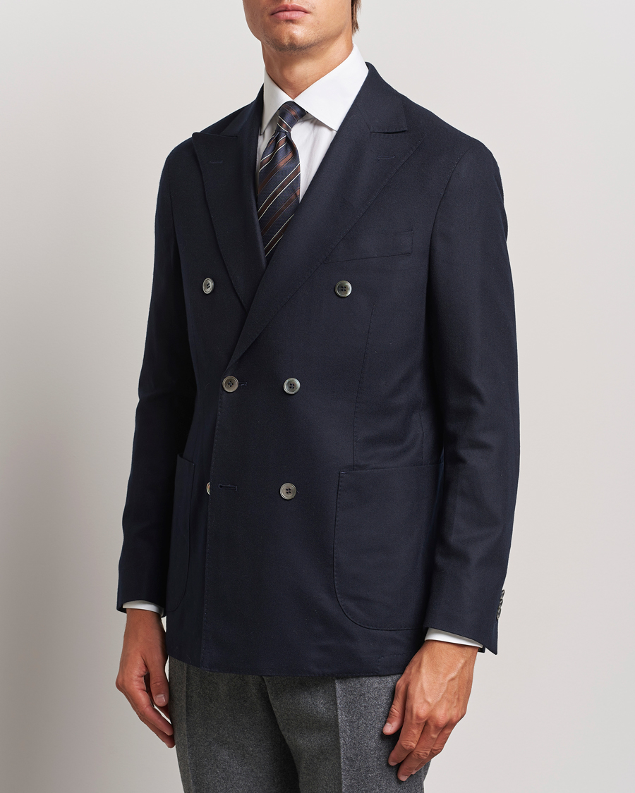 Herr |  | Oscar Jacobson | Farris DB Super 150's Loro Piana Wool Blazer Navy