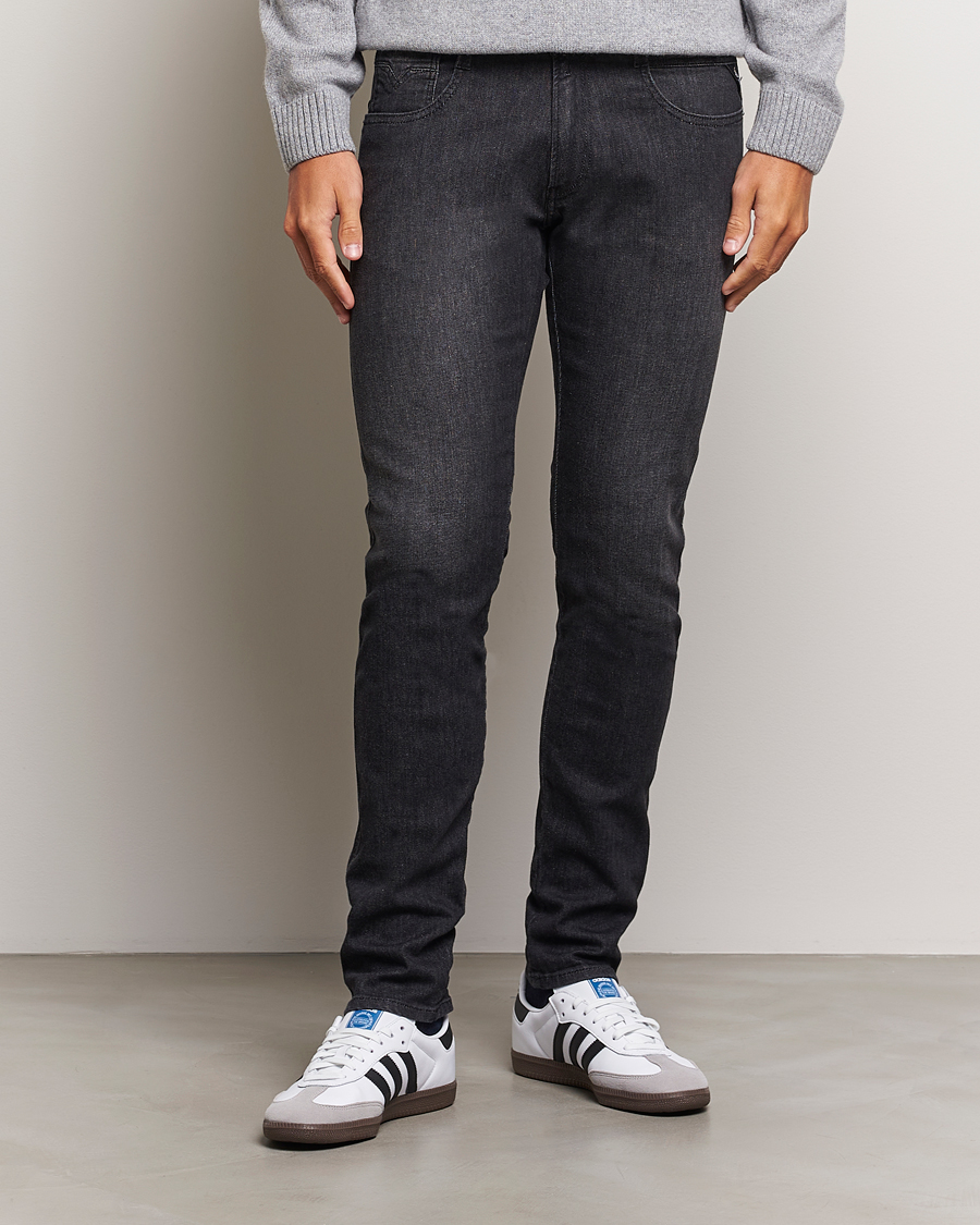 Herr | Svarta jeans | Replay | Anbass Powerstretch Jeans Washed Black